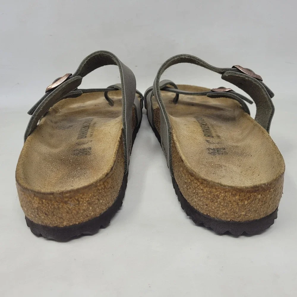 Birkenstock Mayari Sandals EU42 US9.5 Gray Birko-Flor Strappy Comfort Slip On
